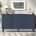 Élégant buffet à quatre portes avec portes à motif ondulé et pieds cylindriques