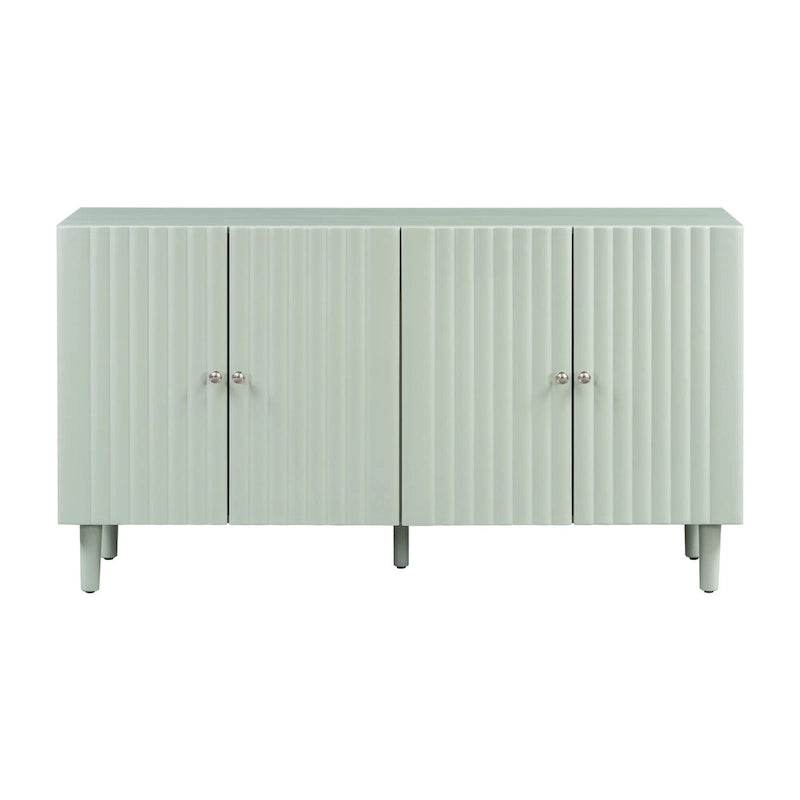 Élégant buffet à quatre portes avec portes à motif ondulé et pieds cylindriques