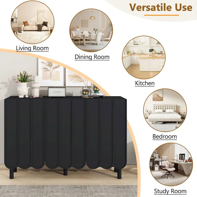 Meuble à chaussures minimaliste style crème avec 5 pieds en bois massif, buffet avec étagères réglables