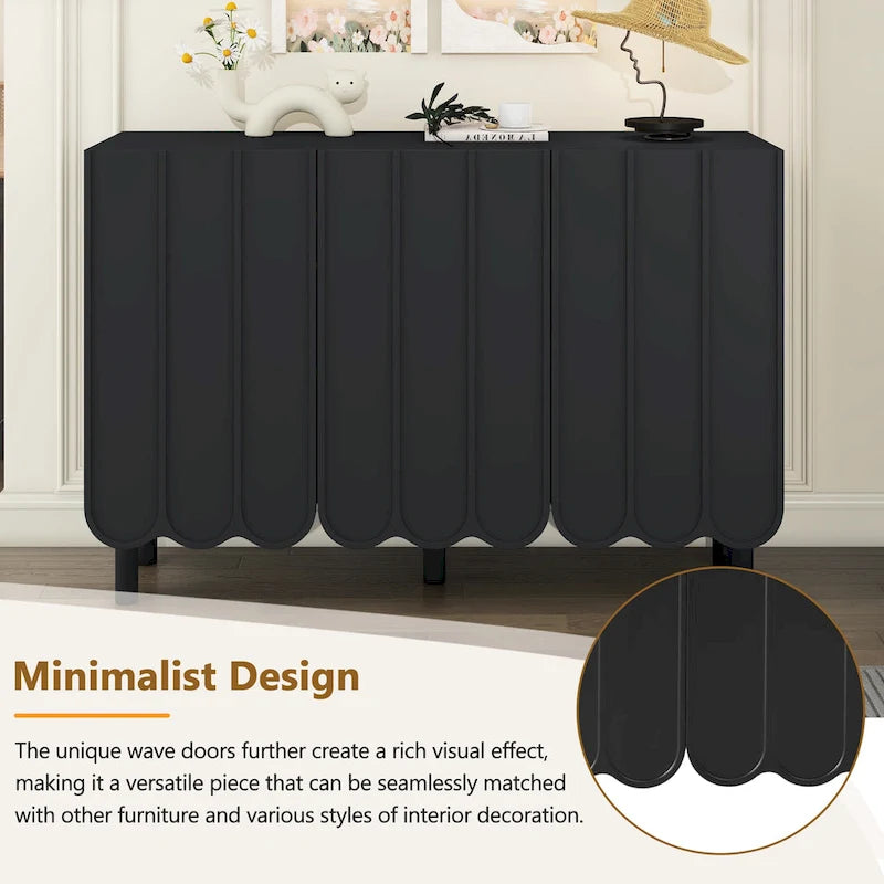 Meuble à chaussures minimaliste style crème avec 5 pieds en bois massif, buffet avec étagères réglables