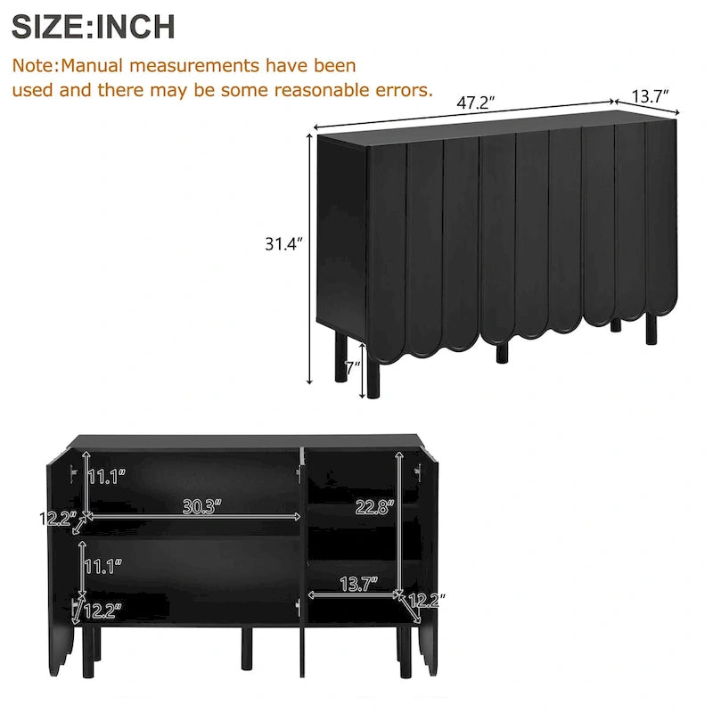 Meuble à chaussures minimaliste style crème avec 5 pieds en bois massif, buffet avec étagères réglables