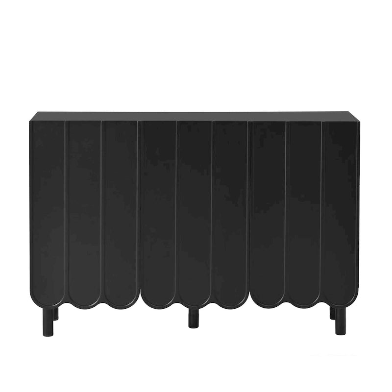 Meuble à chaussures minimaliste style crème avec 5 pieds en bois massif, buffet avec étagères réglables