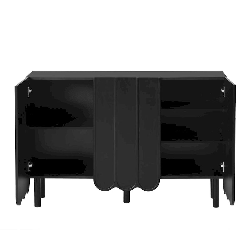 Meuble à chaussures minimaliste style crème avec 5 pieds en bois massif, buffet avec étagères réglables
