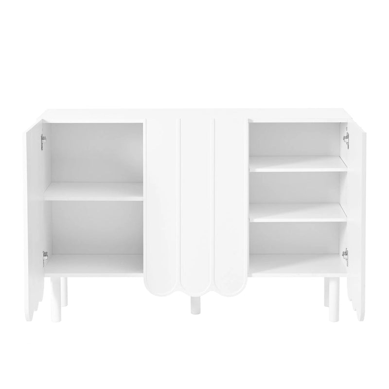 Meuble à chaussures minimaliste style crème avec 5 pieds en bois massif, buffet avec étagères réglables