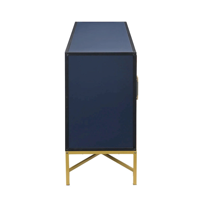 Buffet de rangement avec poignées en métal, meubles de rangement pour entrée