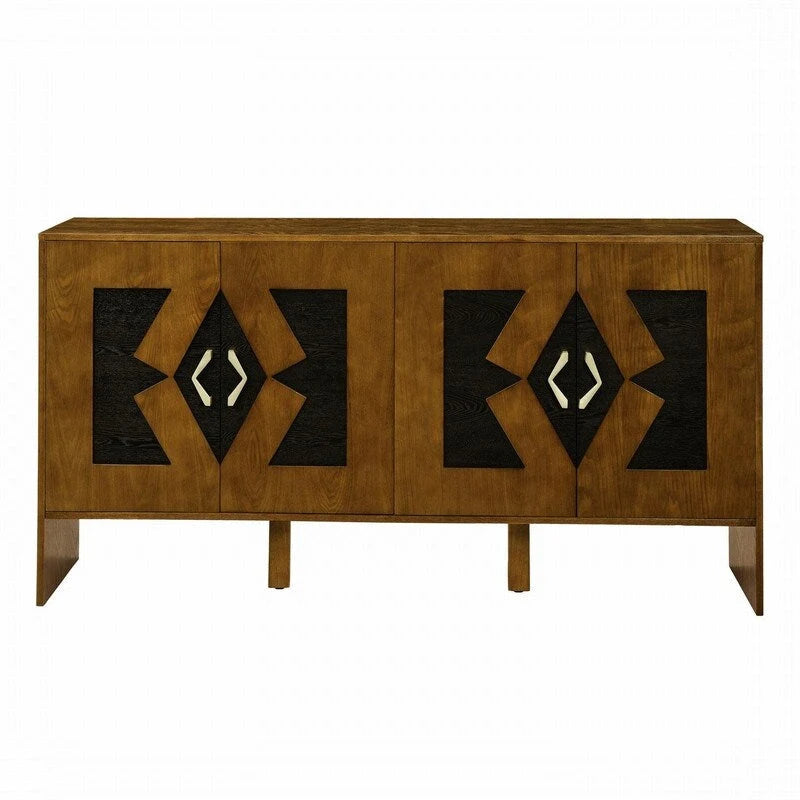 Buffet vaisselier Mid Century Modern 60 po avec rangement pour une organisation élégante de la maison