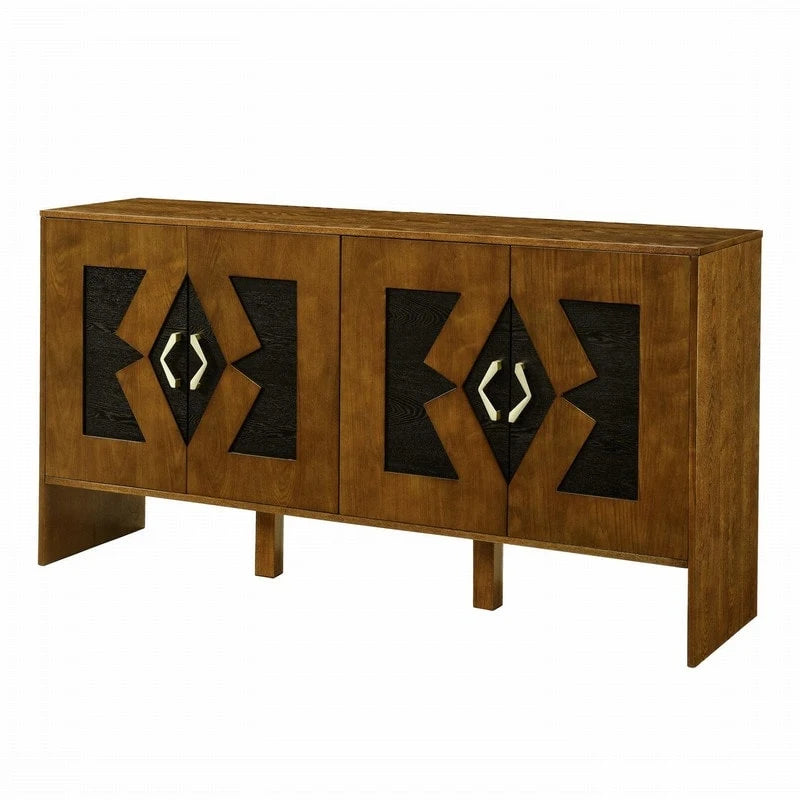 Buffet vaisselier Mid Century Modern 60 po avec rangement pour une organisation élégante de la maison