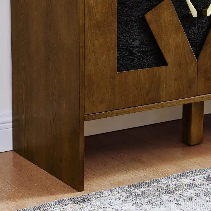 Buffet vaisselier Mid Century Modern 60 po avec rangement pour une organisation élégante de la maison