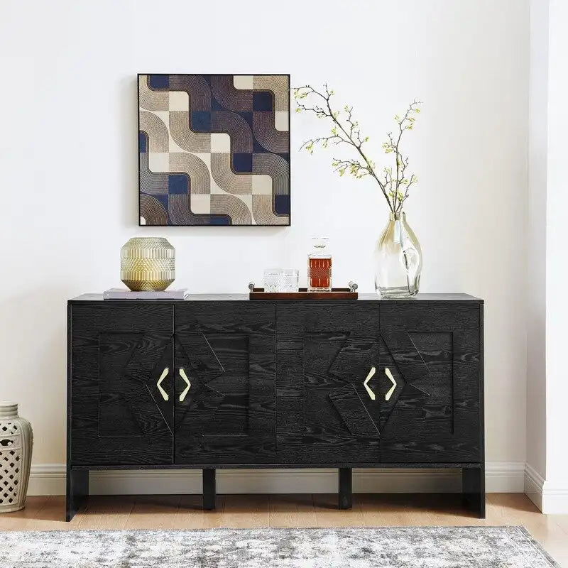 Buffet vaisselier Mid Century Modern 60 po avec rangement pour une organisation élégante de la maison