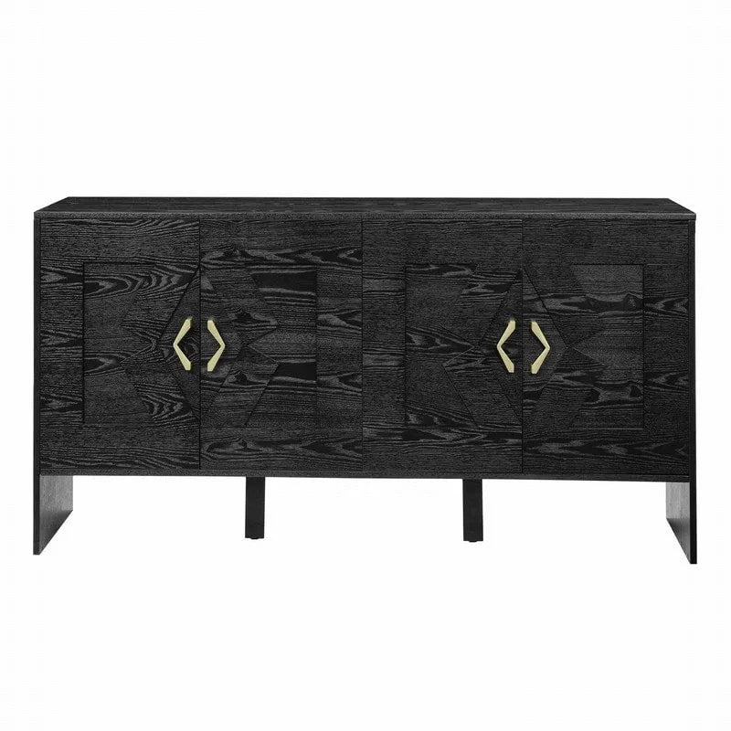 Buffet vaisselier Mid Century Modern 60 po avec rangement pour une organisation élégante de la maison