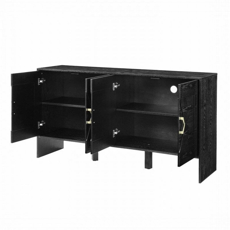 Buffet vaisselier Mid Century Modern 60 po avec rangement pour une organisation élégante de la maison
