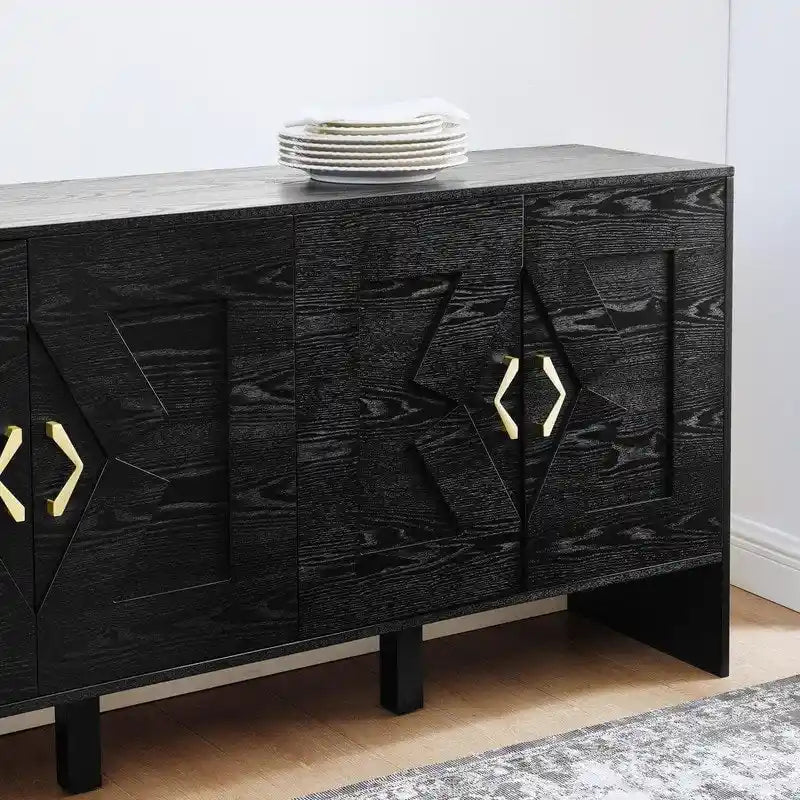 Buffet vaisselier Mid Century Modern 60 po avec rangement pour une organisation élégante de la maison