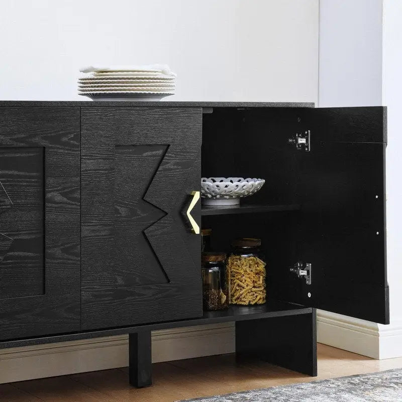 Buffet vaisselier Mid Century Modern 60 po avec rangement pour une organisation élégante de la maison