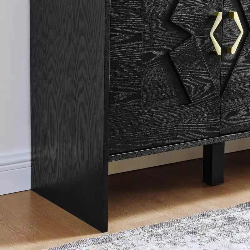 Buffet vaisselier Mid Century Modern 60 po avec rangement pour une organisation élégante de la maison