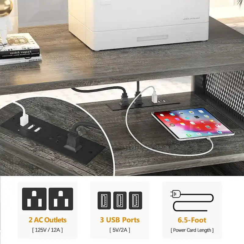 Classeurs de bureau latéraux roulants avec station de recharge