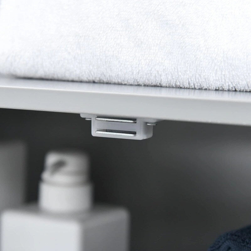 Meuble de rangement de salle de bain moderne sur pied, avec portes et étagère ouverte
