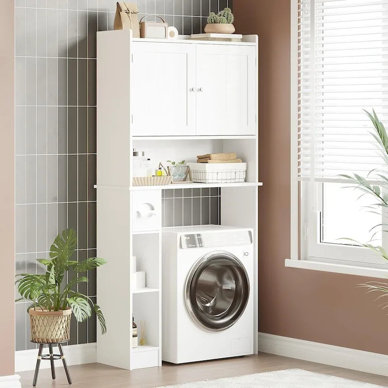 Armoire de rangement double porte pour salle de bain à placer au-dessus des toilettes