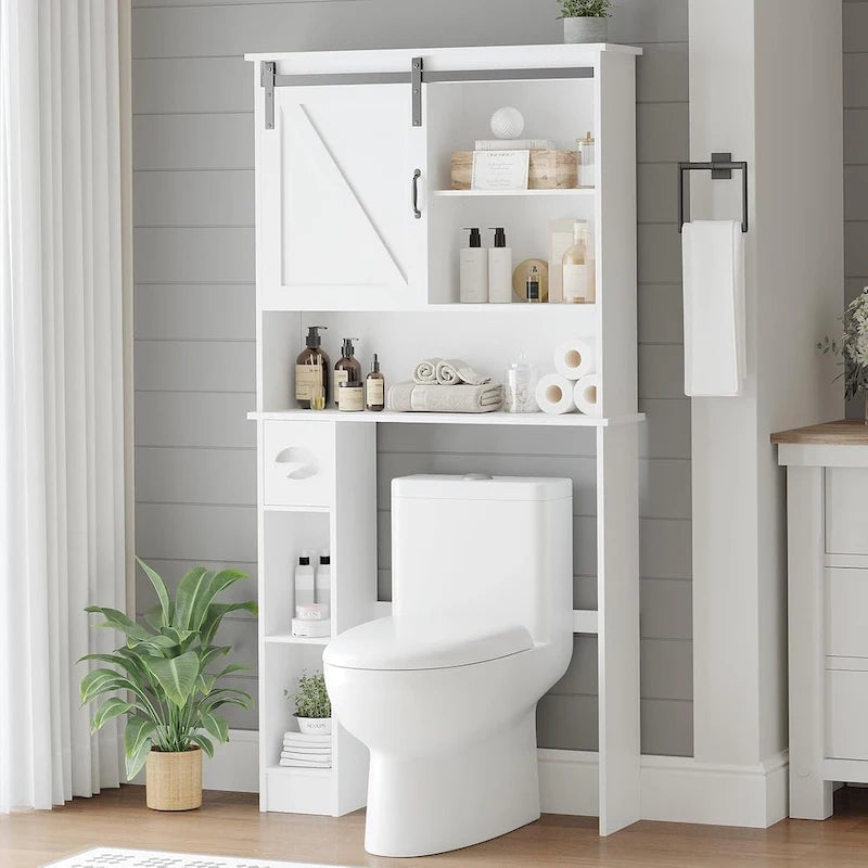 Armoire de rangement double porte pour salle de bain à placer au-dessus des toilettes