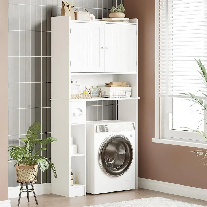 Armoire de rangement double porte pour salle de bain à placer au-dessus des toilettes