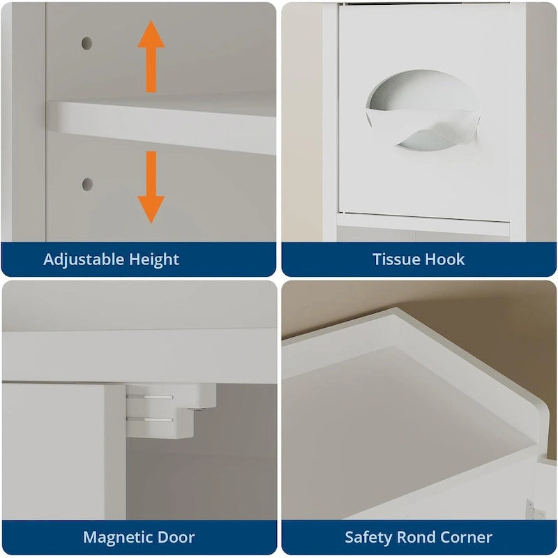 Armoire de rangement double porte pour salle de bain à placer au-dessus des toilettes