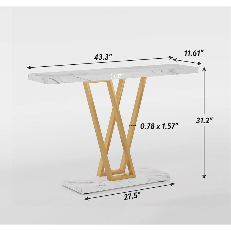 43.3Console table, Hallway Table Industrial Display Shelf for Entry Way, Hallway, Couch, Living Room, Kitchen, Foyer