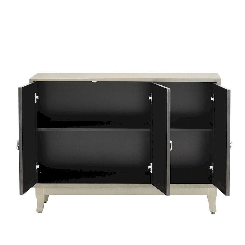 Meuble buffet 3 portes avec miroirEnfilade de salle à manger avec portes vitrées