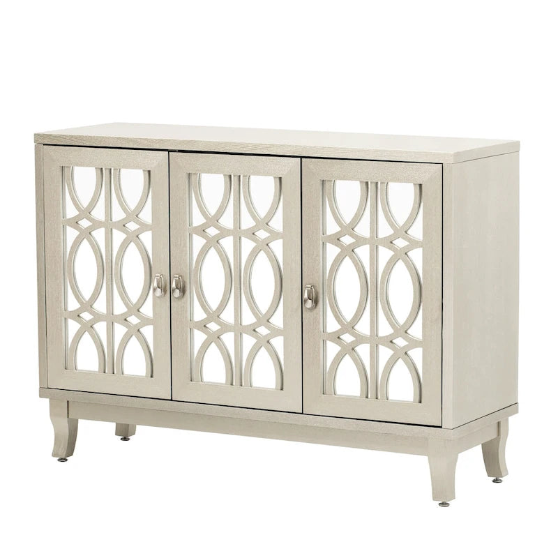 Meuble buffet 3 portes avec miroirEnfilade de salle à manger avec portes vitrées