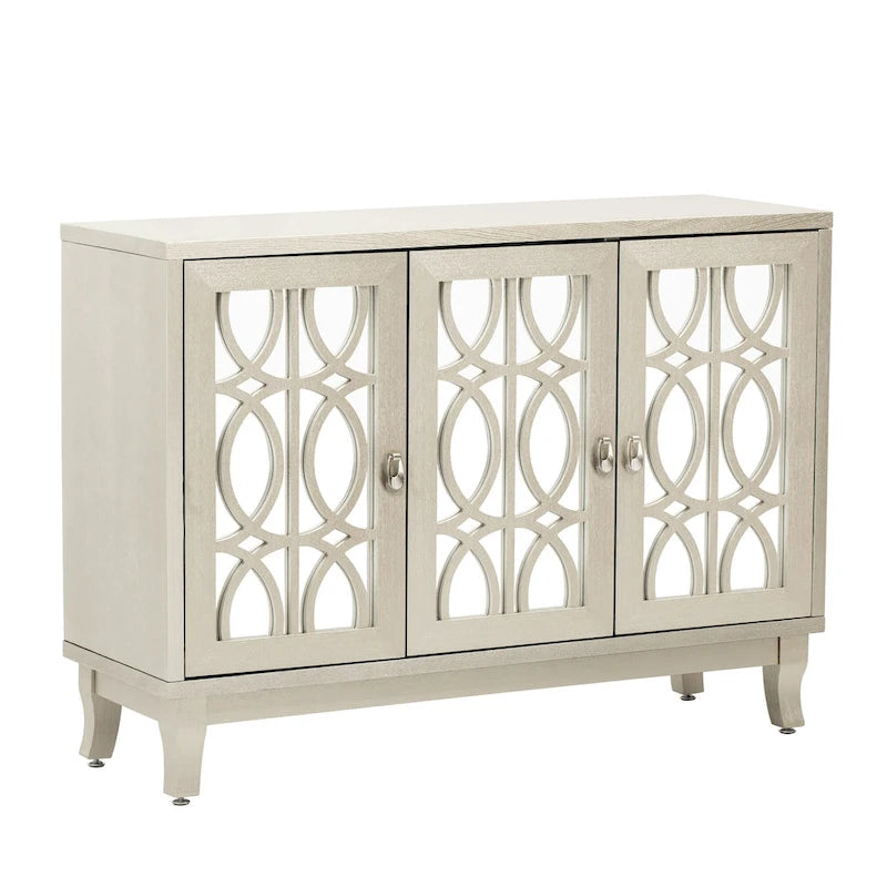 Meuble buffet 3 portes avec miroirEnfilade de salle à manger avec portes vitrées
