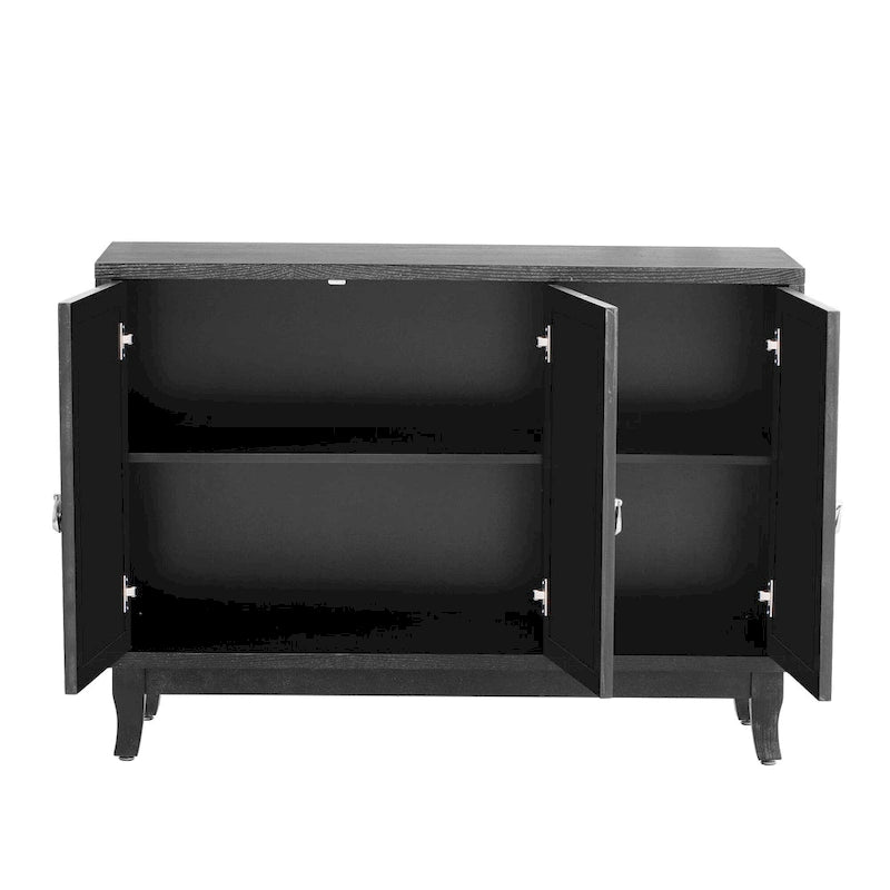 Meuble buffet 3 portes avec miroirEnfilade de salle à manger avec portes vitrées