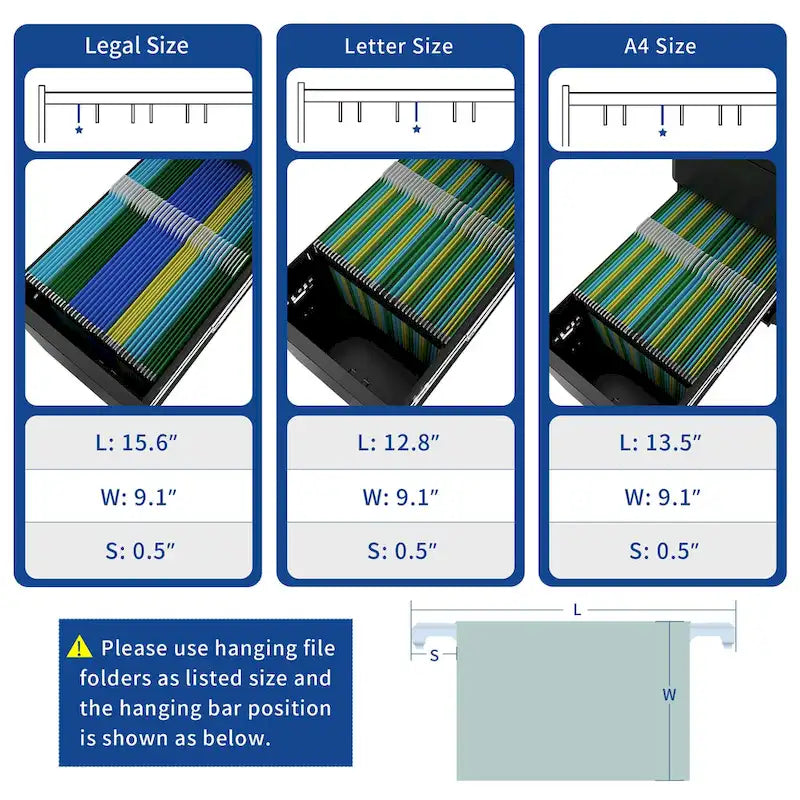 Classeur vertical mobile en acier moderne à 3 tiroirs