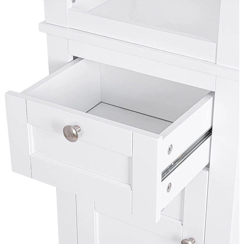 Meuble de rangement autoportant pour salle de bain avec deux étagères ouvertes