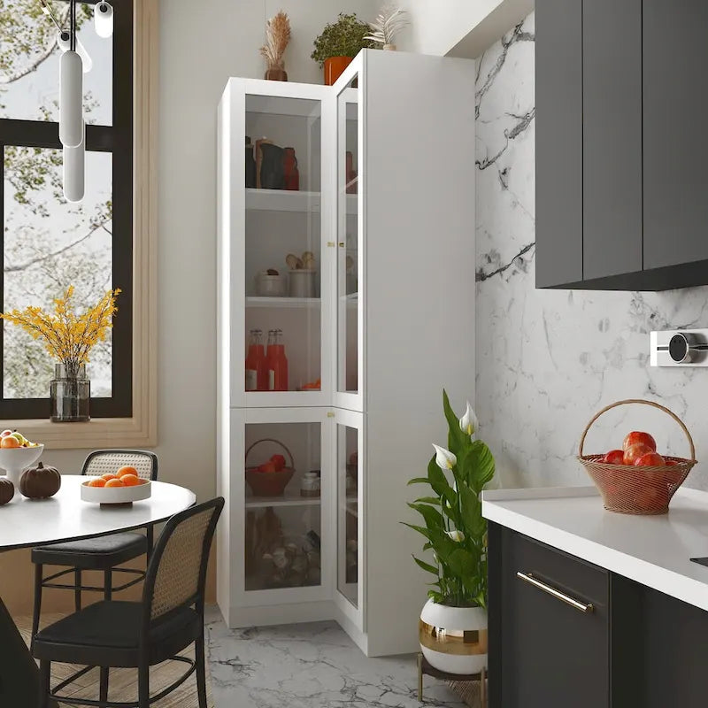 Meuble de salle de bain d'angle blanc - Rangement élégant pour n'importe quelle pièce