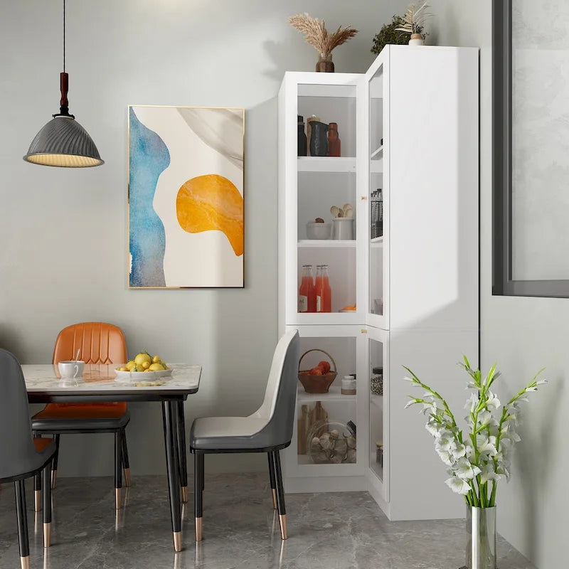 Meuble de salle de bain d'angle blanc - Rangement élégant pour n'importe quelle pièce