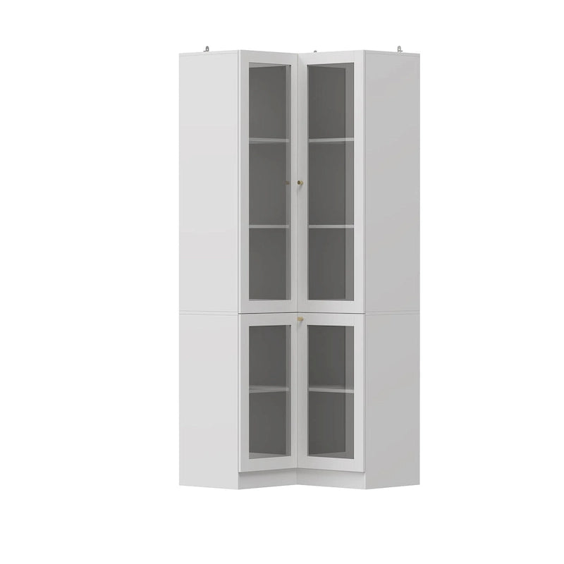 Meuble de salle de bain d'angle blanc - Rangement élégant pour n'importe quelle pièce