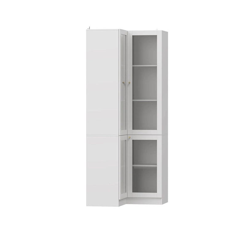 Meuble de salle de bain d'angle blanc - Rangement élégant pour n'importe quelle pièce