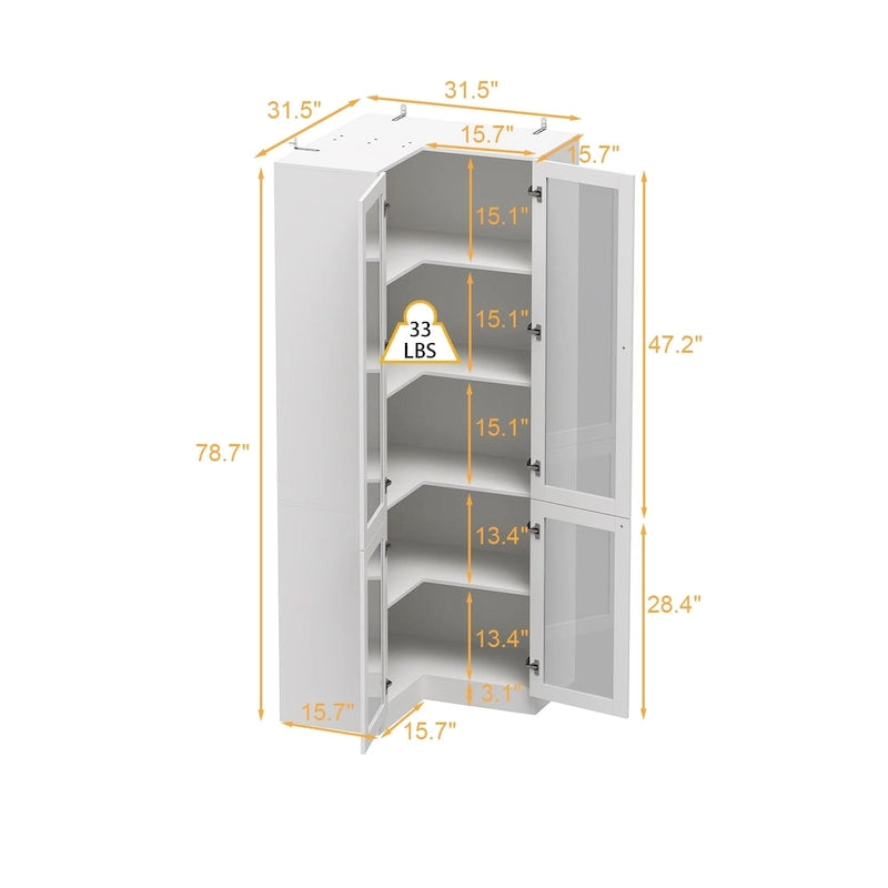 Meuble de salle de bain d'angle blanc - Rangement élégant pour n'importe quelle pièce