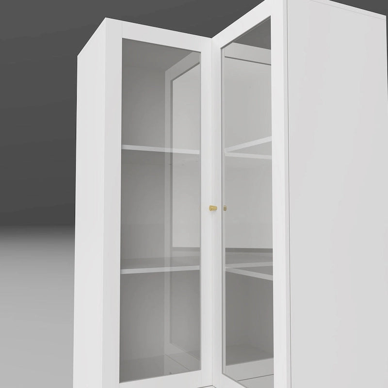 Meuble de salle de bain d'angle blanc - Rangement élégant pour n'importe quelle pièce