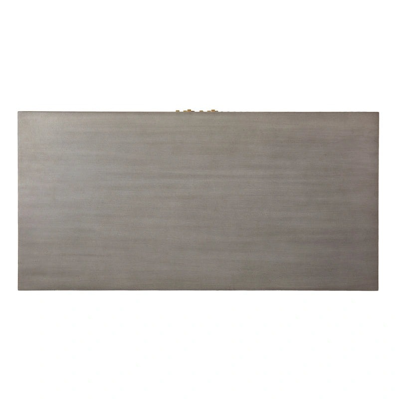 Armoire en bois gris avec pieds/poignées dorés