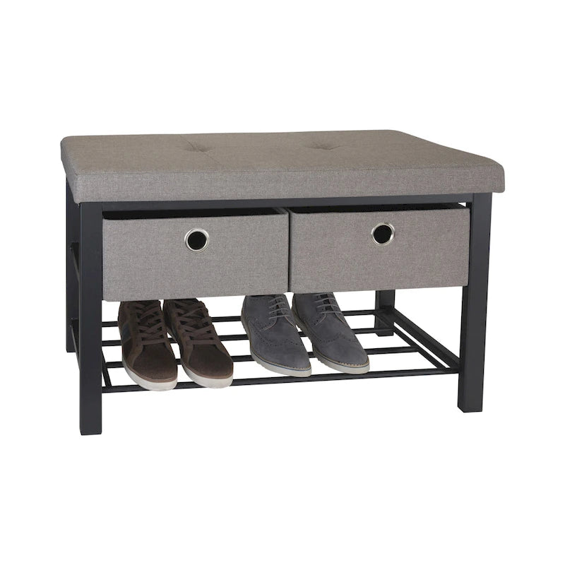 Banc double d'entrée avec rangement à chaussures taupe
