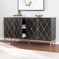 Meuble en bois contemporain avec détails dorés