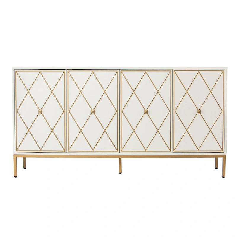 Meuble en bois contemporain avec détails dorés