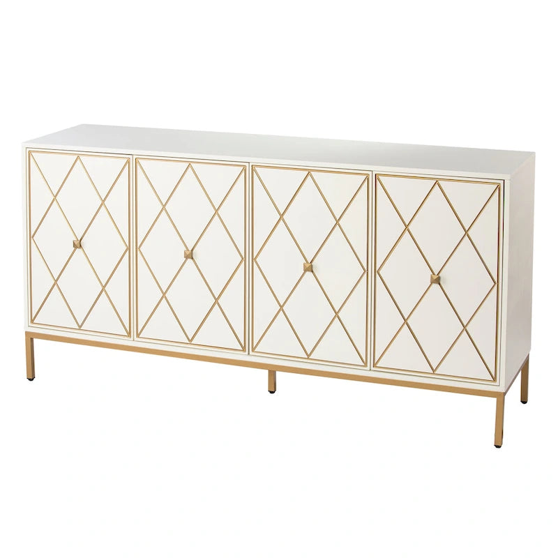 Meuble en bois contemporain avec détails dorés