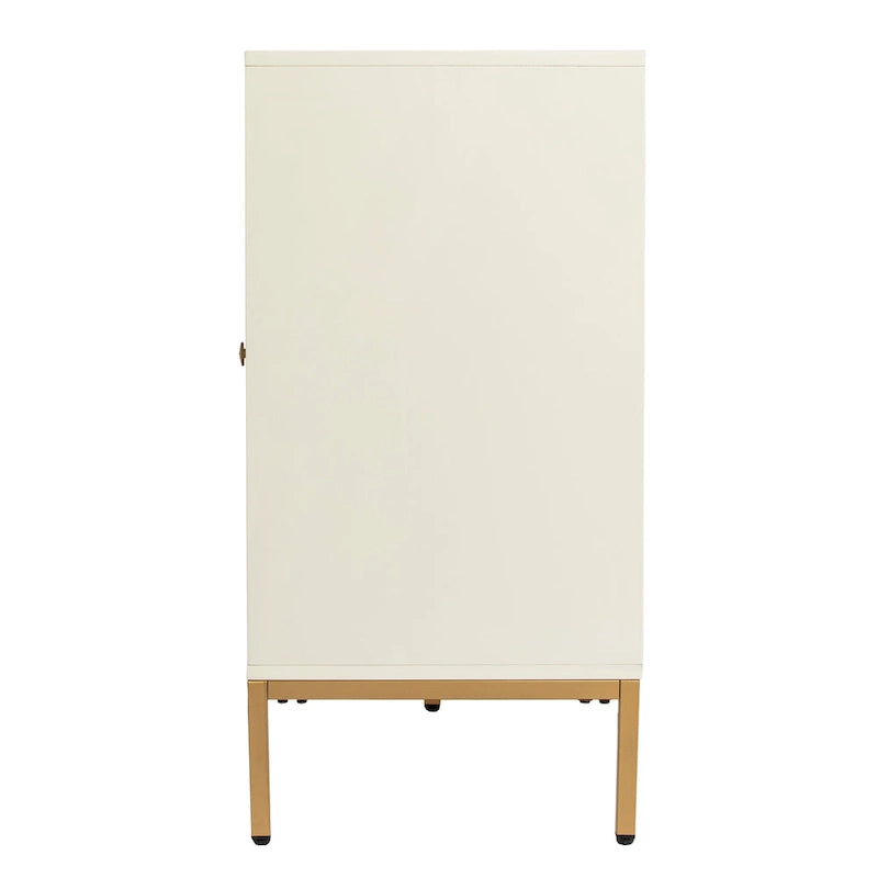 Meuble en bois contemporain avec détails dorés
