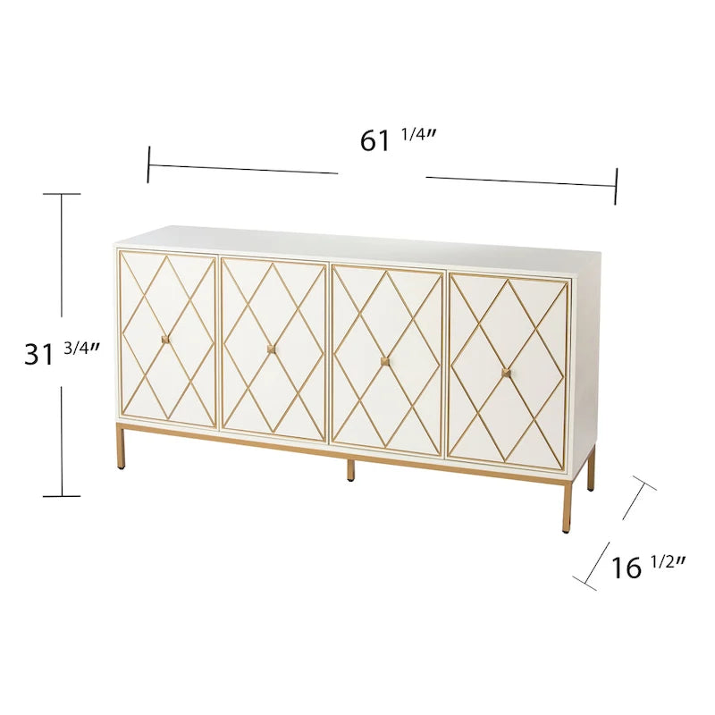 Meuble en bois contemporain avec détails dorés