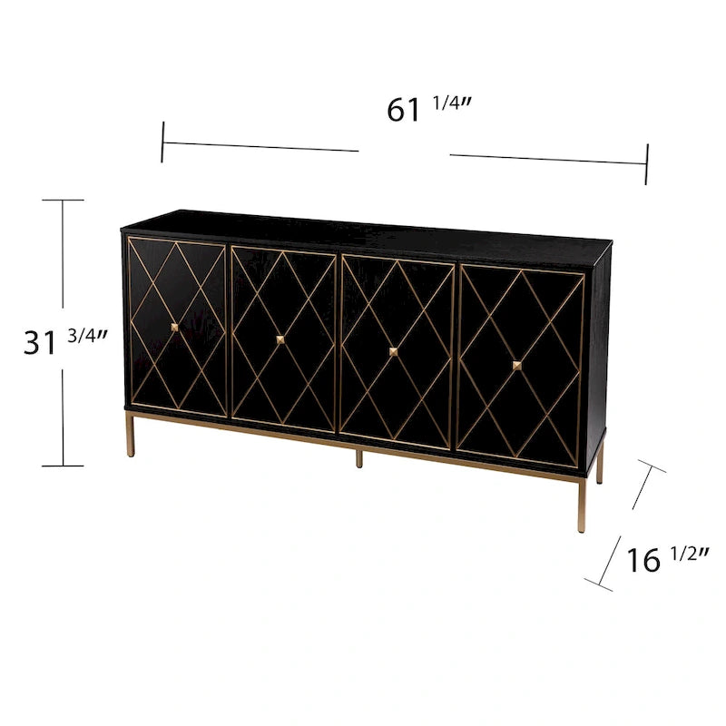 Meuble en bois contemporain avec détails dorés