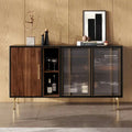 Bahut buffet moderne du milieu du siècle, 3 portes, 139,90 cm (55,12 po), cadre multicouche en bois massif