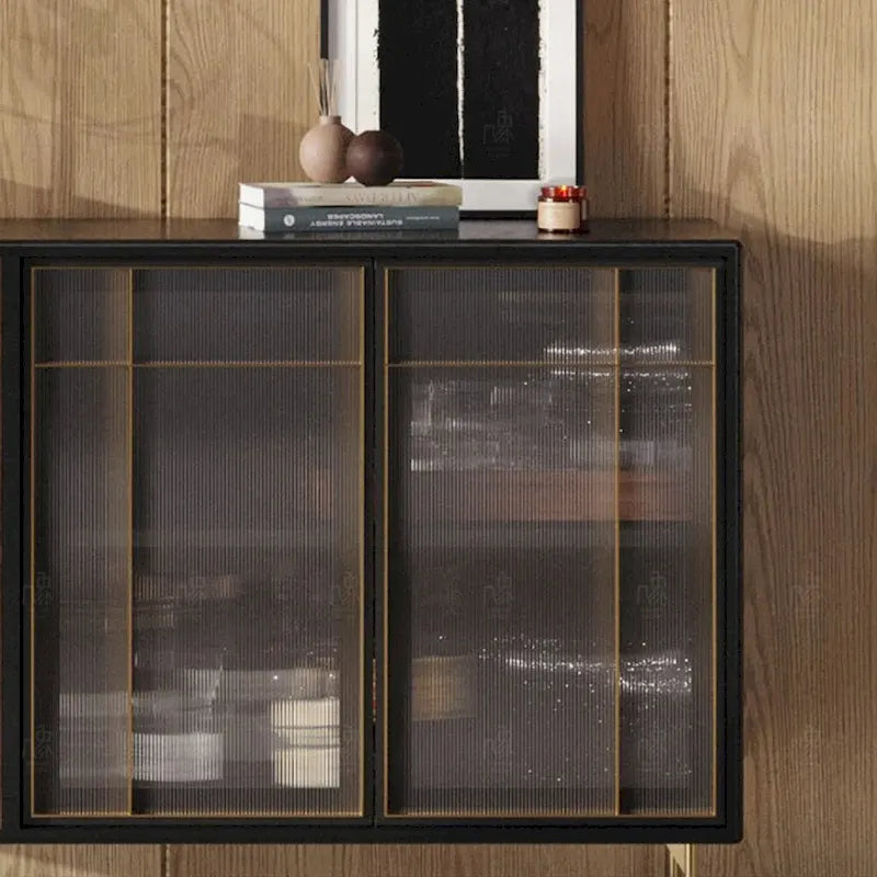 Bahut buffet moderne du milieu du siècle, 3 portes, 139,90 cm (55,12 po), cadre multicouche en bois massif