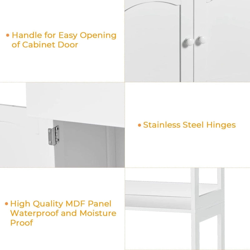 Meuble de Rangement de Salle de Bain 64H Colonne de Rangement Linge Autoportante Buffet