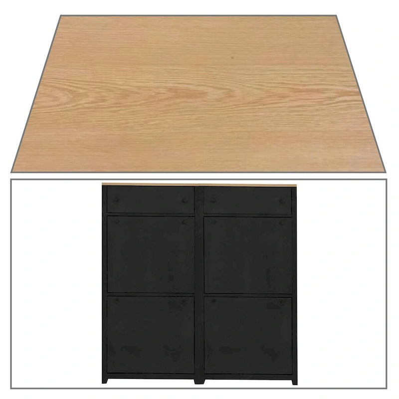 Ensemble moderne minimaliste de deux armoires à chaussures en bois