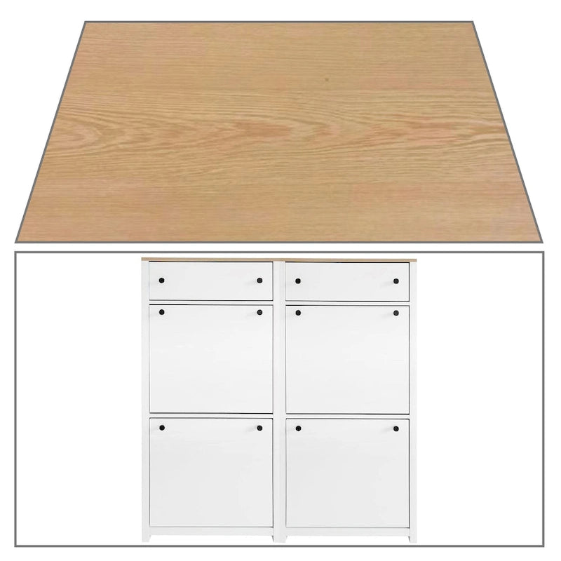 Ensemble moderne minimaliste de deux armoires à chaussures en bois